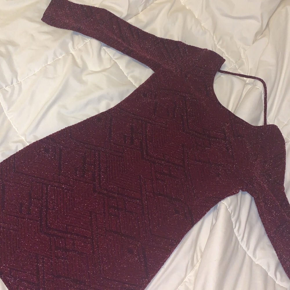 Mini Maroon Dress - Picture 7 of 9